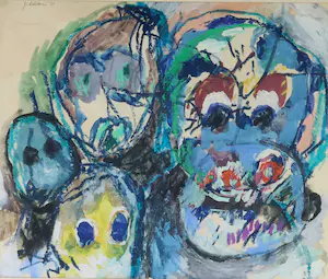 Pieter Holstein - Gemengde techniek op papier, Zonder titel - Ingelijst kopen? Bied vanaf 100!