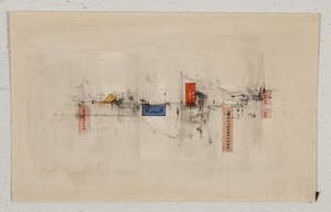 Niet of onleesbaar gesigneerd - (titel onbekend/zonder titel) - gewassen inkt en collage op papier kopen? Bied vanaf 10!