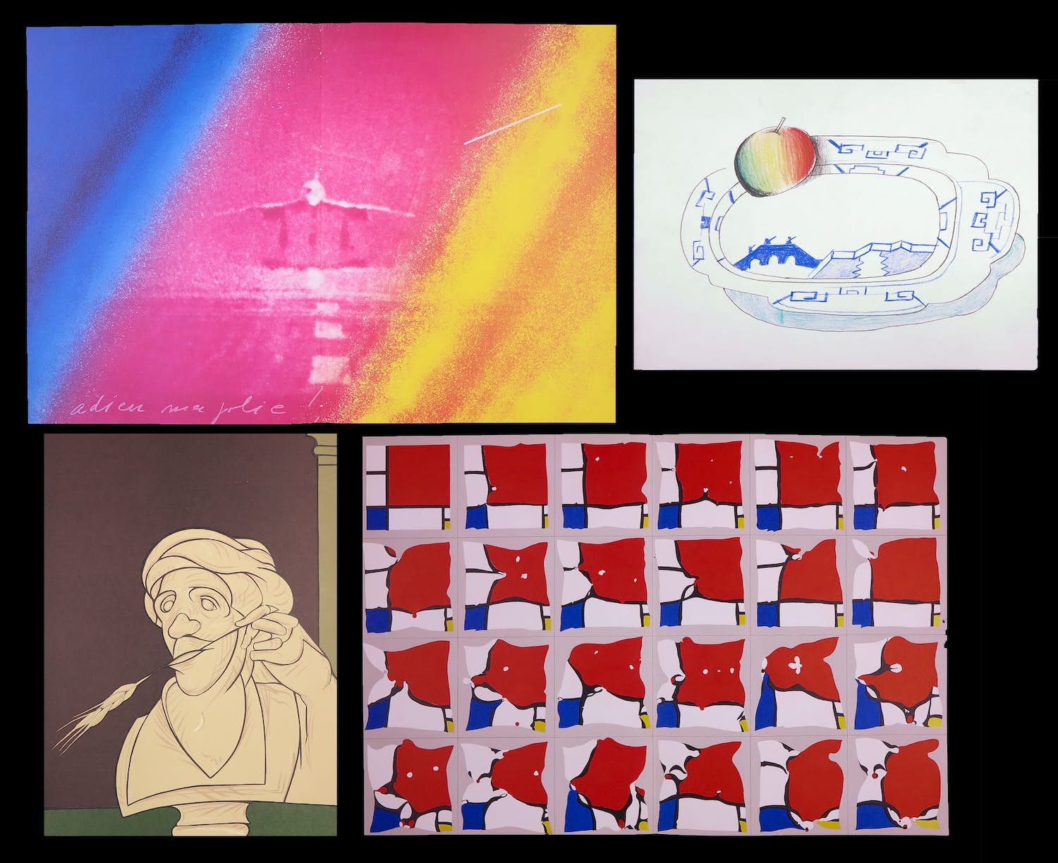 Pol Bury - Jacques Monory, Saul Steinberg & Valerio Adami, Lot van 4 werken uit DLM 250 kopen? Bied vanaf 1!