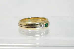 32 - 18 karaats gouden bicolor ring met diamant ca 0.10 crt briljant kopen? Bied vanaf 480!
