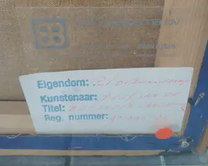 Jan de Beus - Blutender Landschaft - Olieverf en assemblage 1980 (groot) kopen? Bied vanaf 275!