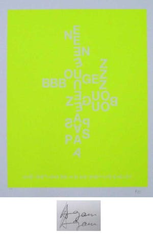 Yaacov Agam - "ne bougez pas" 4 Serigrafien (pink/orange/blau/gelb), alle handsigniert/num. kopen? Bied vanaf 860!