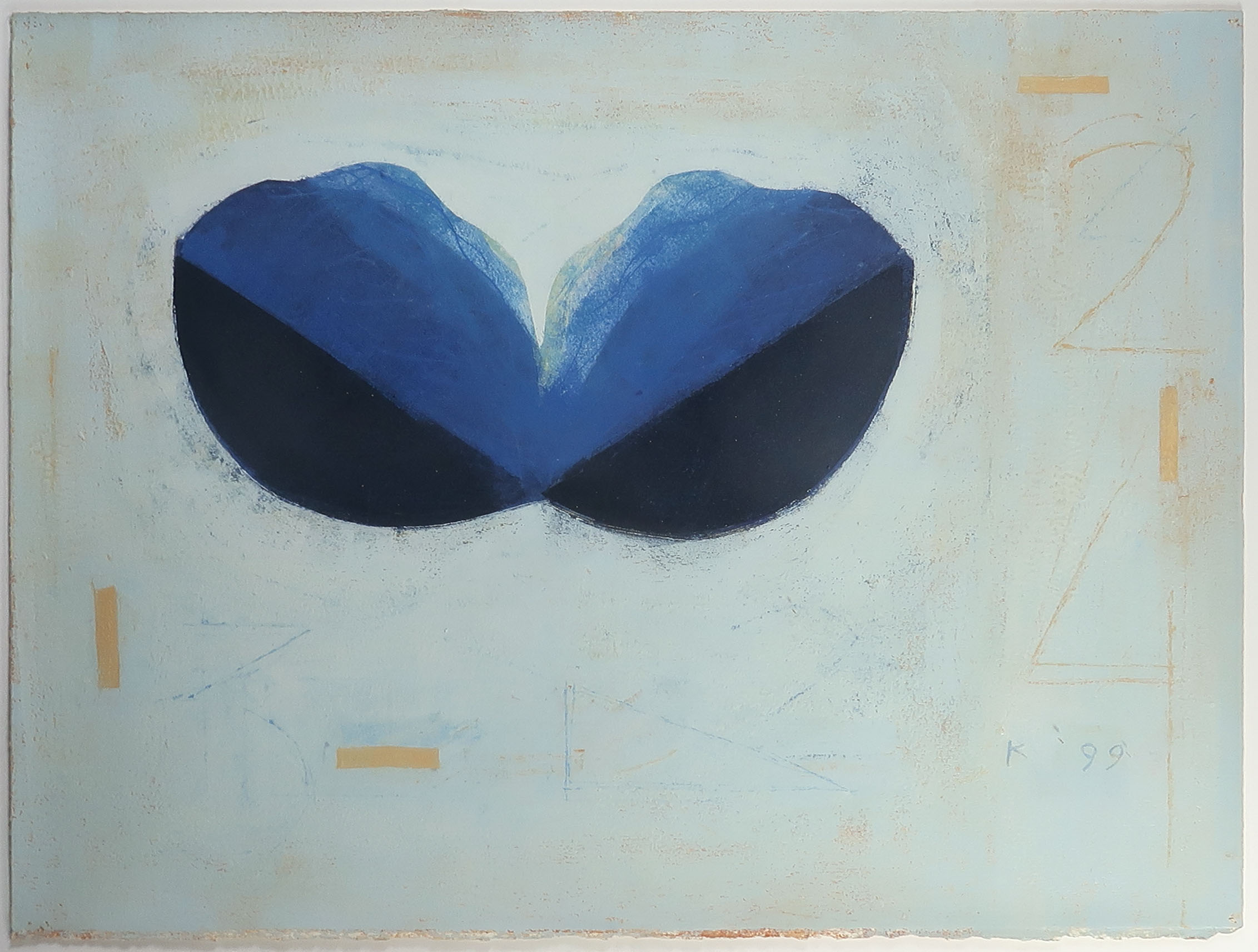 Aafke Kelly - Olieverf op papier, Rythm and Blue - Ingelijst (Groot) kopen? Bied vanaf 50!