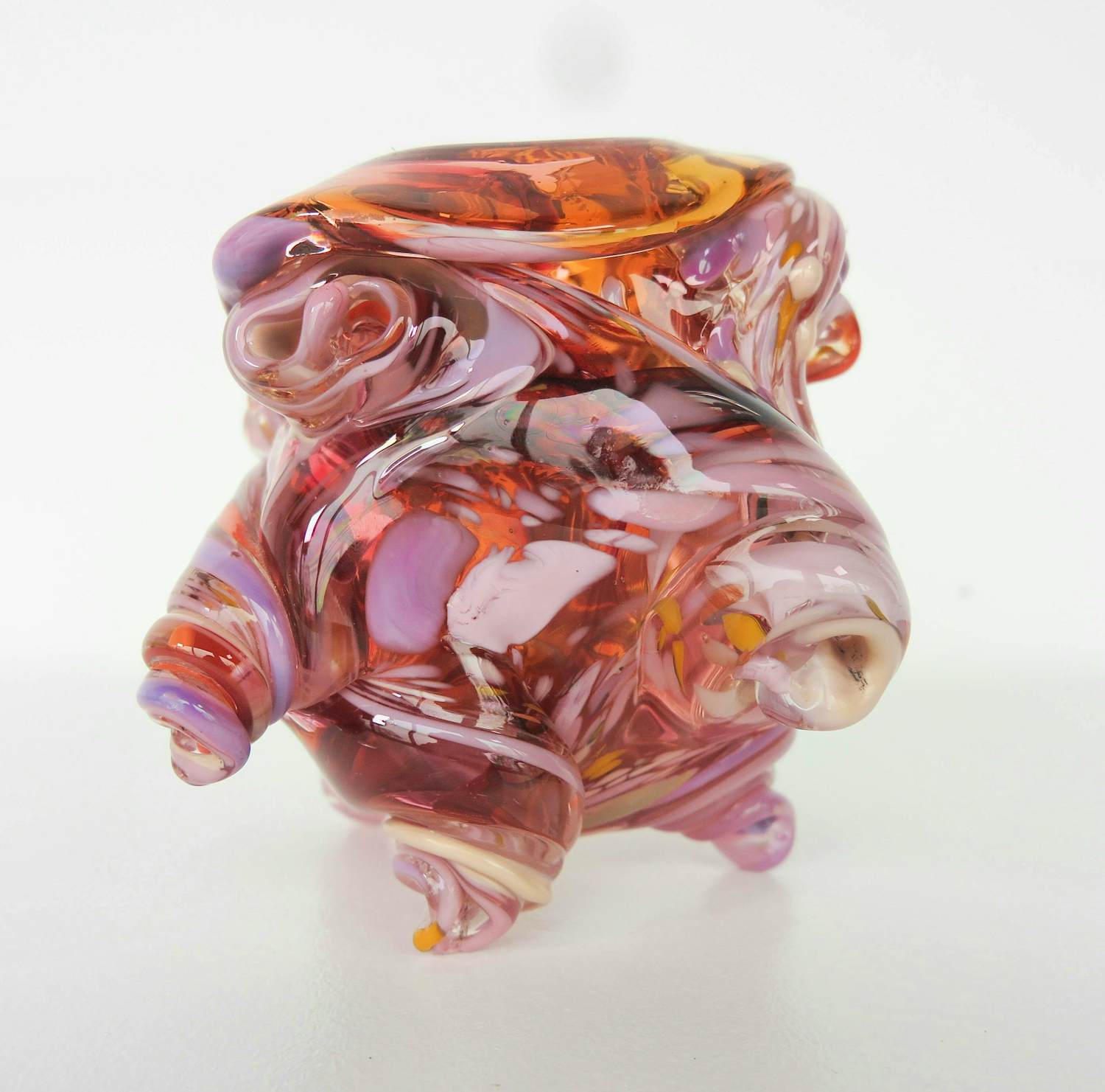 Yvon Trossèl - Glazen gekleurde vaas (paars, oranje, wit) kopen? Bied vanaf 100!