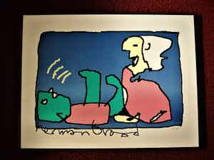 Herman Brood - Grote & Genummerde 43/250 zeefdruk "Het laatste Woord" Kunstuitleen A'dam verkocht voor € 60!