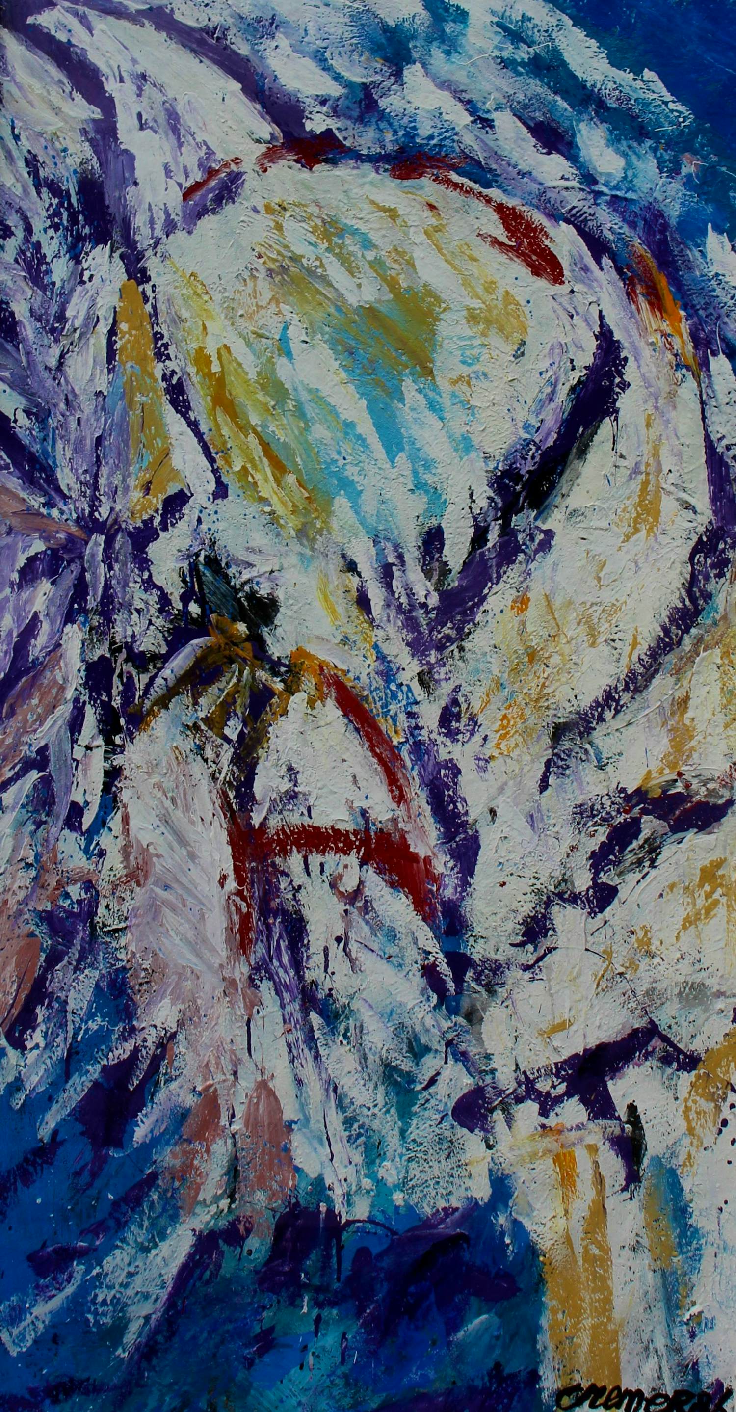 Jan Cremer - Ingelijste olieverf: azende adelaar - 1986(groot werk!) kopen? Bied vanaf 2995!