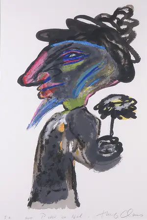 Hugo Claus - Zeefdruk, Figuur - Ingelijst kopen? Bied vanaf 200!