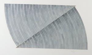 Paul Boyer - Aquarel en collage op papier, Diagonaal 2 - Ingelijst kopen? Bied vanaf 1!