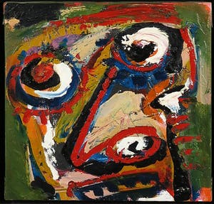 Henk Vierveijzer - Olieverf op doek, Funny Faces - Ingelijst kopen? Bied vanaf 1!