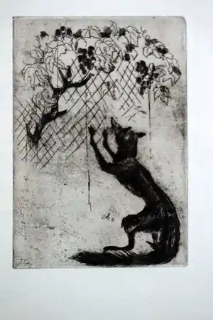 Jeanne Bieruma Oosting - Ets - "De Vos en de Druiven" verkocht voor € 1!