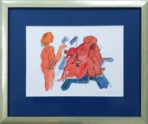 Jan Sierhuis - Aquarel - Ingelijst verkocht voor € 195!