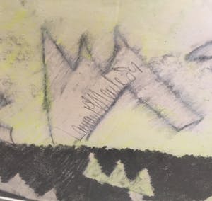 Laura van der Meule - Gemengde techniek op papier, Zonder titel (Mummie-figuur) - Ingelijst kopen? Bied vanaf 1!