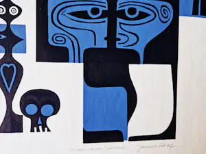 Jaroslav Svab - bekend Tsjechisch graficus - 1967 - kleuren linosnede "Orchestrion" potloodges. kopen? Bied vanaf 38!