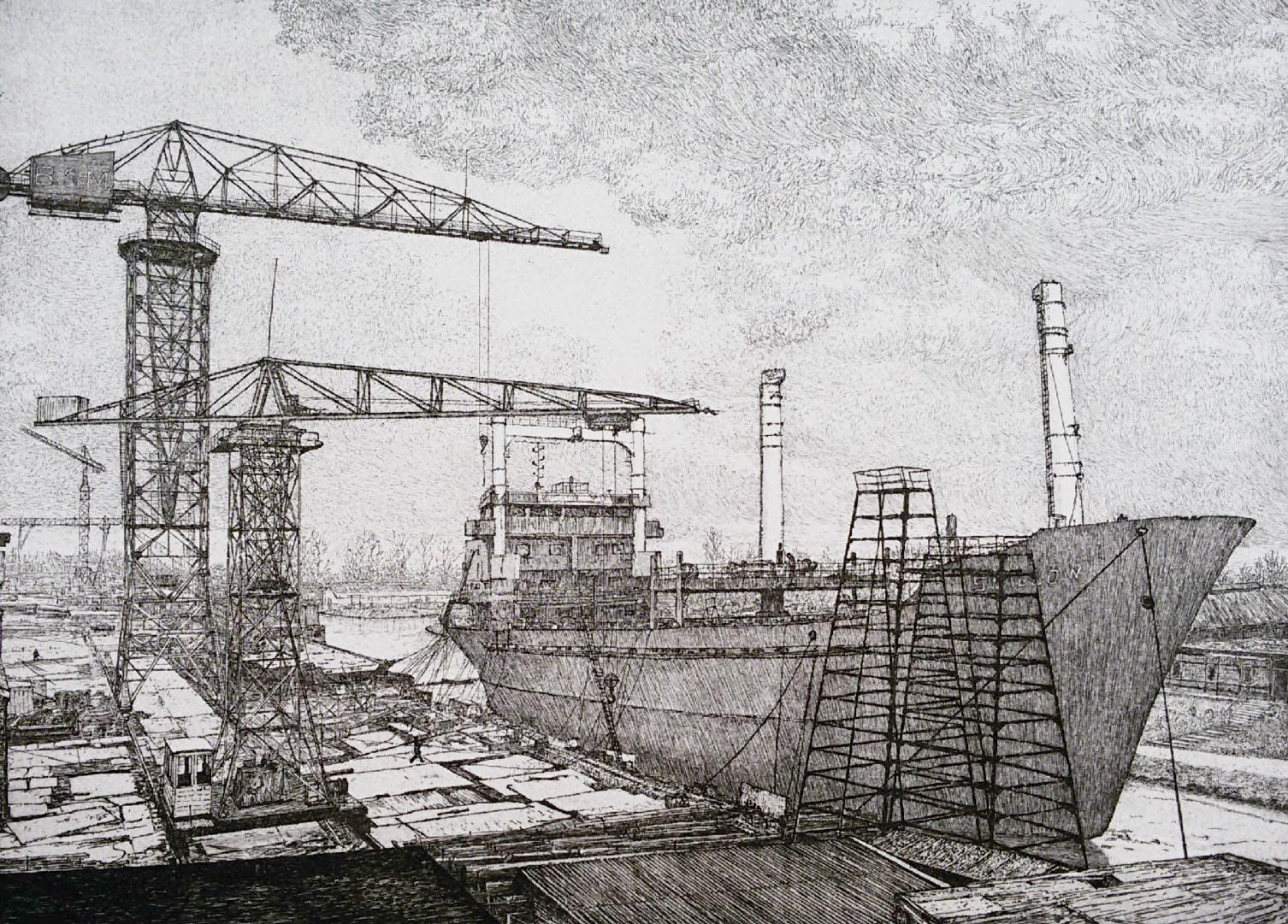 Reinder Homan - Schip, ets verkocht voor € 110!