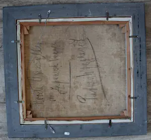 Piet van Wijngaerdt - Olieverf op doek: Roode Amaryllis in Japansch vaasje kopen? Bied vanaf 695!