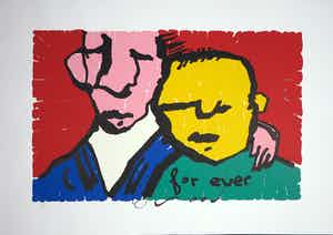 Herman Brood - Zeefdruk, For ever (Groot) verkocht voor € 200!