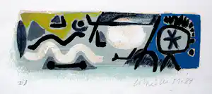 Corneille - zeefdruk: April in Paris - 1987 verkocht voor € 150!