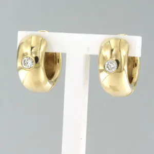 14k geelgouden creolen met briljant geslepen diamant 0.16 ct kaufen? Bieten Sie von 600!