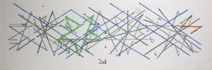 Simon Dekker - Aquarel en collage, Pianta Verde II - Ingelijst (Zeer Groot) kopen? Bied vanaf 80!