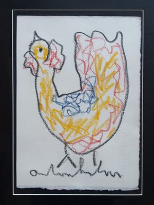 Anton Heyboer - Kippetje - pastel op papier kopen? Bied vanaf 150!