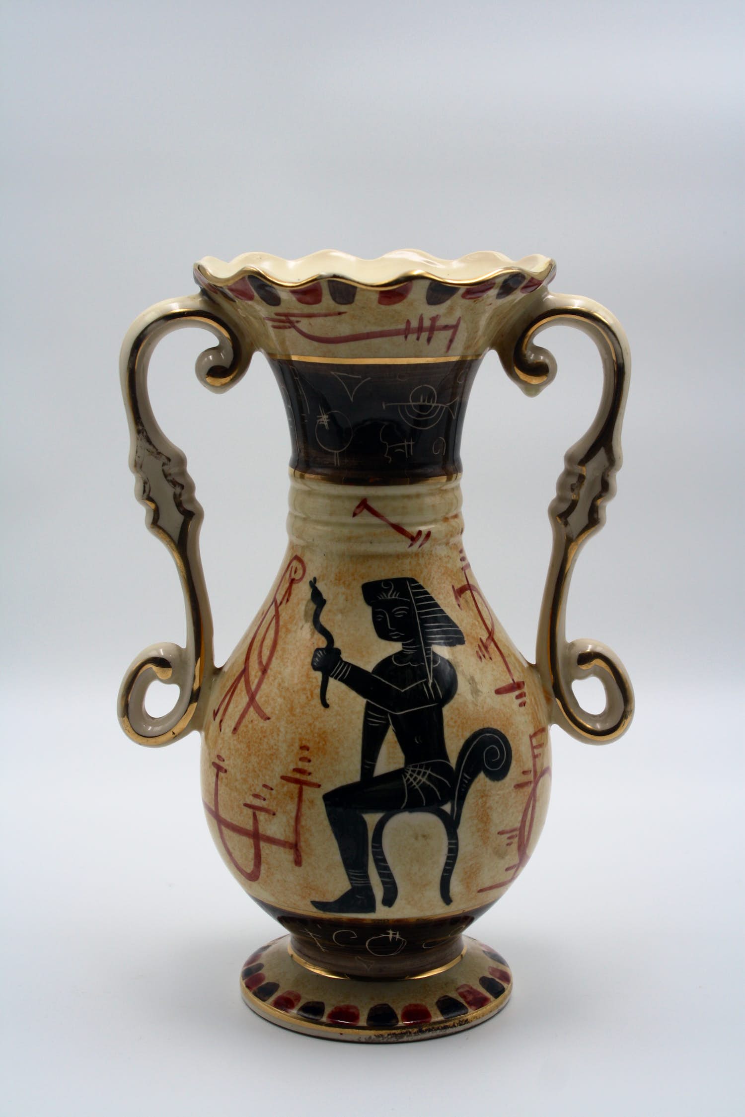 Niet of onleesbaar gesigneerd - Prachtige Oude Aardewerken Saint Ghislain Amphore (20e eeuw kopen? Bied vanaf 1!