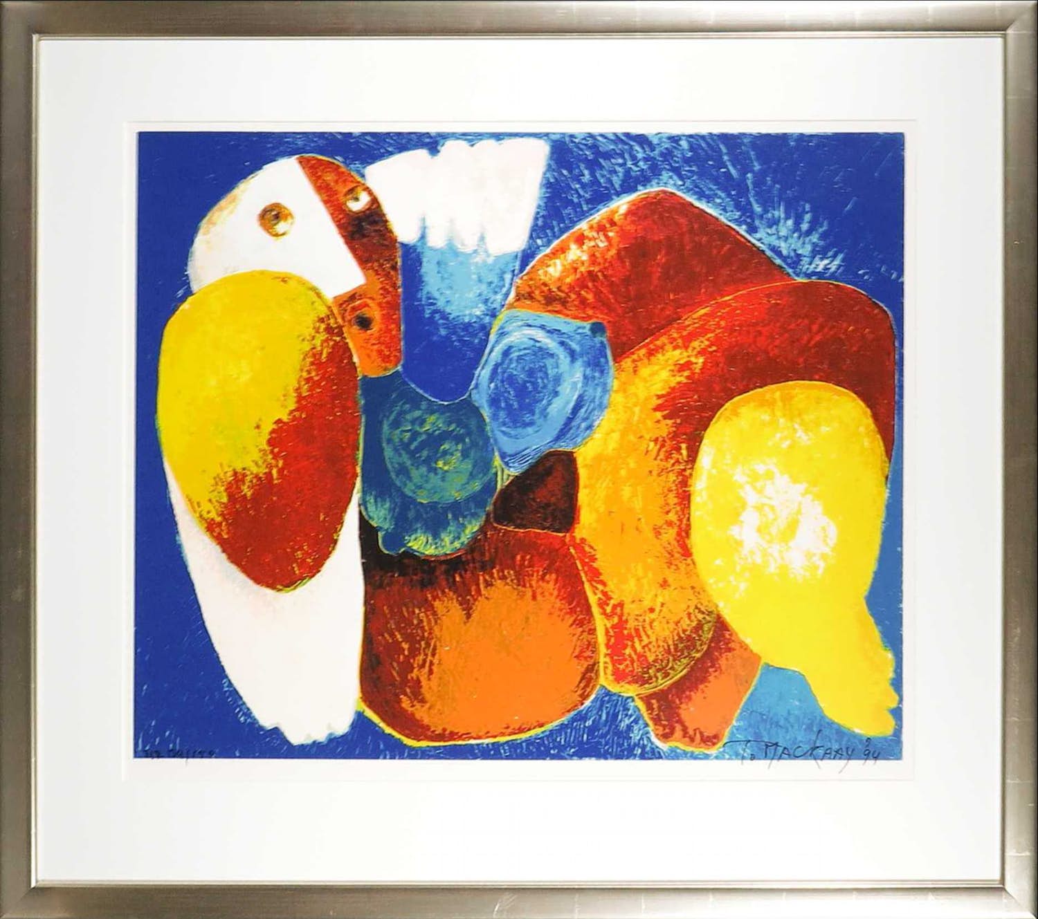 Theo Mackaay - Zeefdruk, Liggende vrouw - Ingelijst verkocht voor € 50!