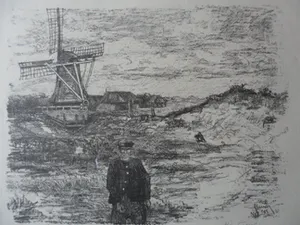 Otto Hanrath - Litho, Nes Texel. kopen? Bied vanaf 25!