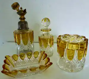 Val-Saint-Lambert - Toiletset - Art Deco - Kristal - 1930-1940. verkocht voor € 60!