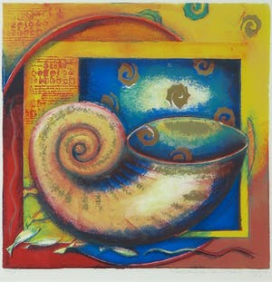 Marianne Aulman - Litho, Schelp - Ingelijst kopen? Bied vanaf 1!