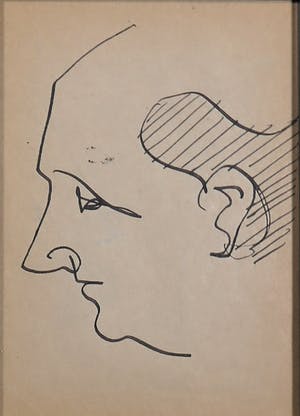 Siep van den Berg - Lot van drie pentekeningen, Drie mannen - Ingelijst kopen? Bied vanaf 35!