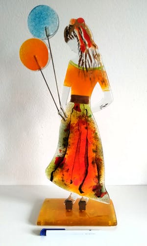 Niet of onleesbaar gesigneerd - kunstenares Efrosini, beeldschone glassculptuur, 46 cm hoog kopen? Bied vanaf 1!