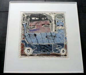Onno de Graaf - Ingelijste monoprint: de tocht - 1988 kopen? Bied vanaf 35!