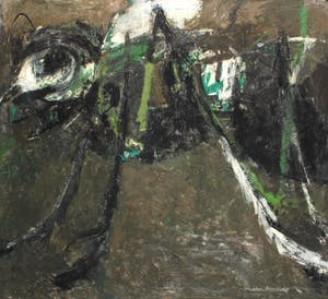 Nico Molenkamp - Olieverf op doek: Insect(Groot werk!) kopen? Bied vanaf 1995!