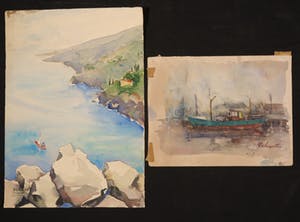 Ab Steenvoorden - Willie van Haard, A.B. Kwadijk e.a., Lot van 8 werkjes in diverse technieken kopen? Bied vanaf 1!