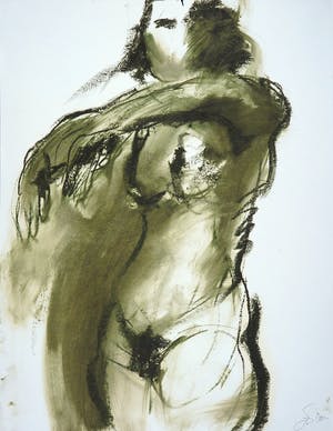 Franscz Witte - Acryl en krijt op papier, Figuur kopen? Bied vanaf 1!