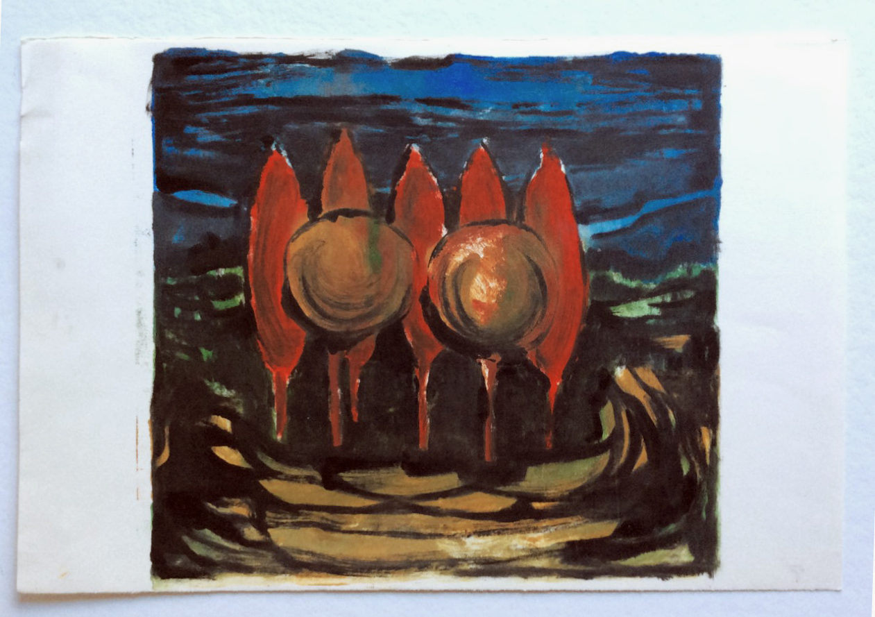 Irene Joffroy - Landschap met bomen - olieverf op stevig papier kopen? Bied vanaf 40!