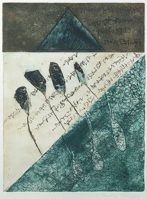 Caroline Koenders - Ets en aquatint, Schriftuur - Ingelijst kopen? Bied vanaf 20!