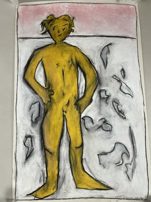 Bart Drost - Grote krijttekening kopen? Bied vanaf 15!