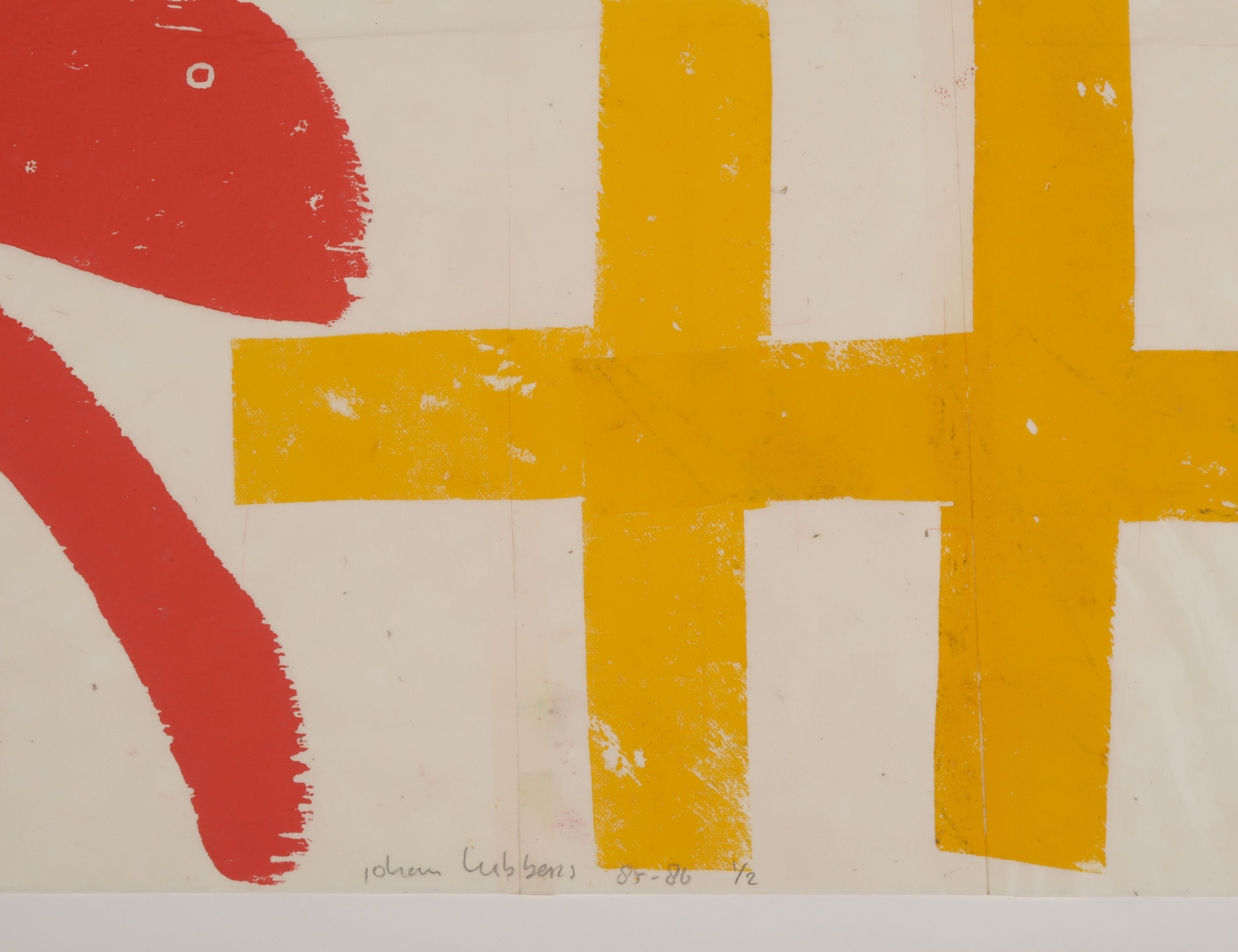 Johan Lubbers - Houtsnede, Haas vrouw en man met vogel (Zeer groot) kopen? Bied vanaf 35!