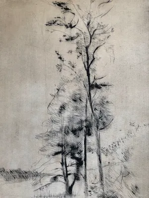 Reino Partanen - twee bomen in kaal landschap kopen? Bied vanaf 15!