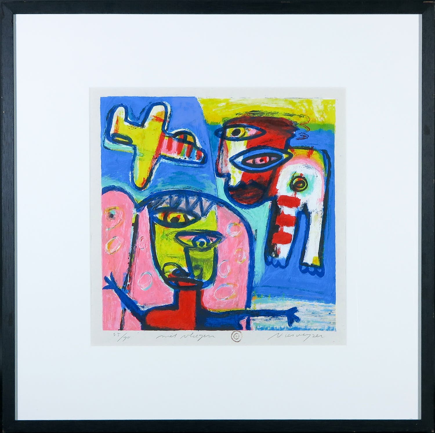 Henk Vierveijzer - Zeefdruk, Niet vliegen - Ingelijst verkocht voor € 50!