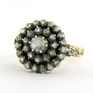 14k geel goud met zilver ring bezet met roos diamanten tot. 0.40ct – G/H – SI kopen? Bied vanaf 710!