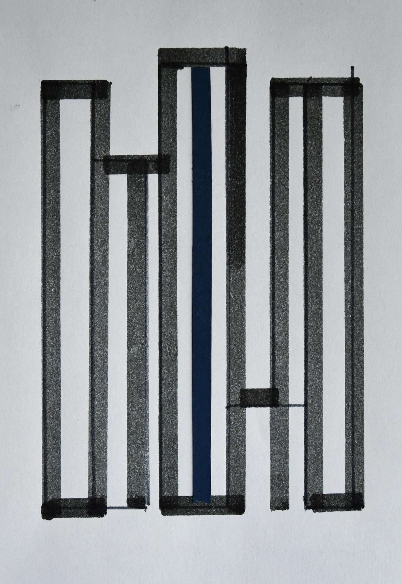 Siep van den Berg - CONSTRUCTIVISTISCHE Compositie/ collage in blauw # 1980, mint kopen? Bied vanaf 39!