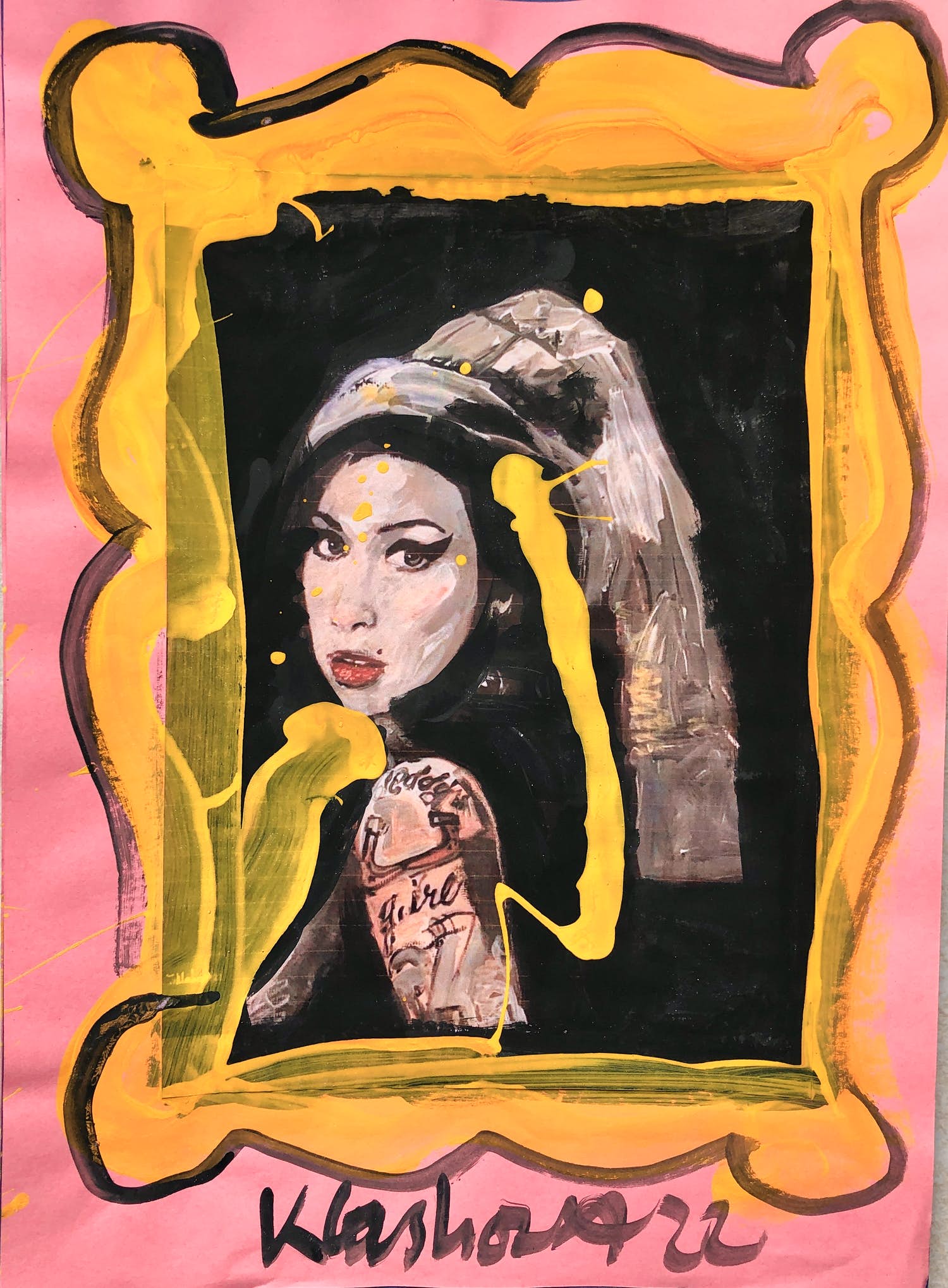 Peter Klashorst - Het "Amy Winehouse" meisje met de parel (naar Johannes Vermeer) verkocht voor € 39!