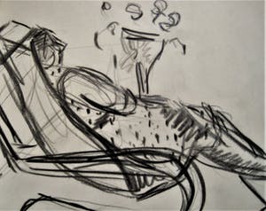 Gerard Schaperkotter - zijn schetsboek jaren 60 in olieverf-inkt en potlood - div. voorstellingen kopen? Bied vanaf 28!