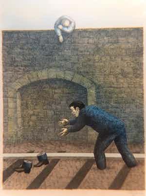 Roland Topor - vluchtende voeten ? verkocht voor € 55!