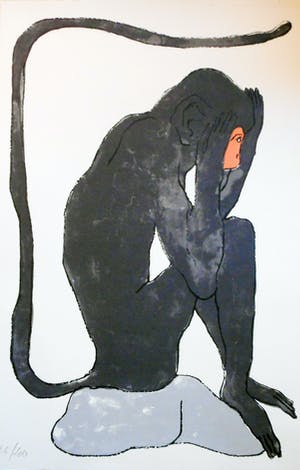 Mark Brusse - drieluik met aapjes kopen? Bied vanaf 150!