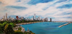 Niet of onleesbaar gesigneerd - Stad aan baai kopen? Bied vanaf 10!