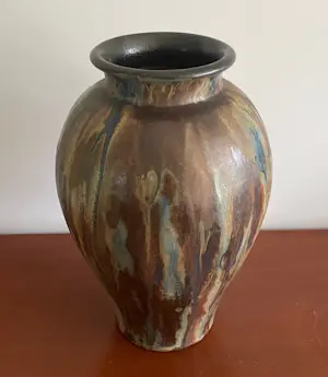 Roger Guerin - Art Deco steengoed vaas voorzien zoutglazuren stroomdecoratie kopen? Bied vanaf 10!