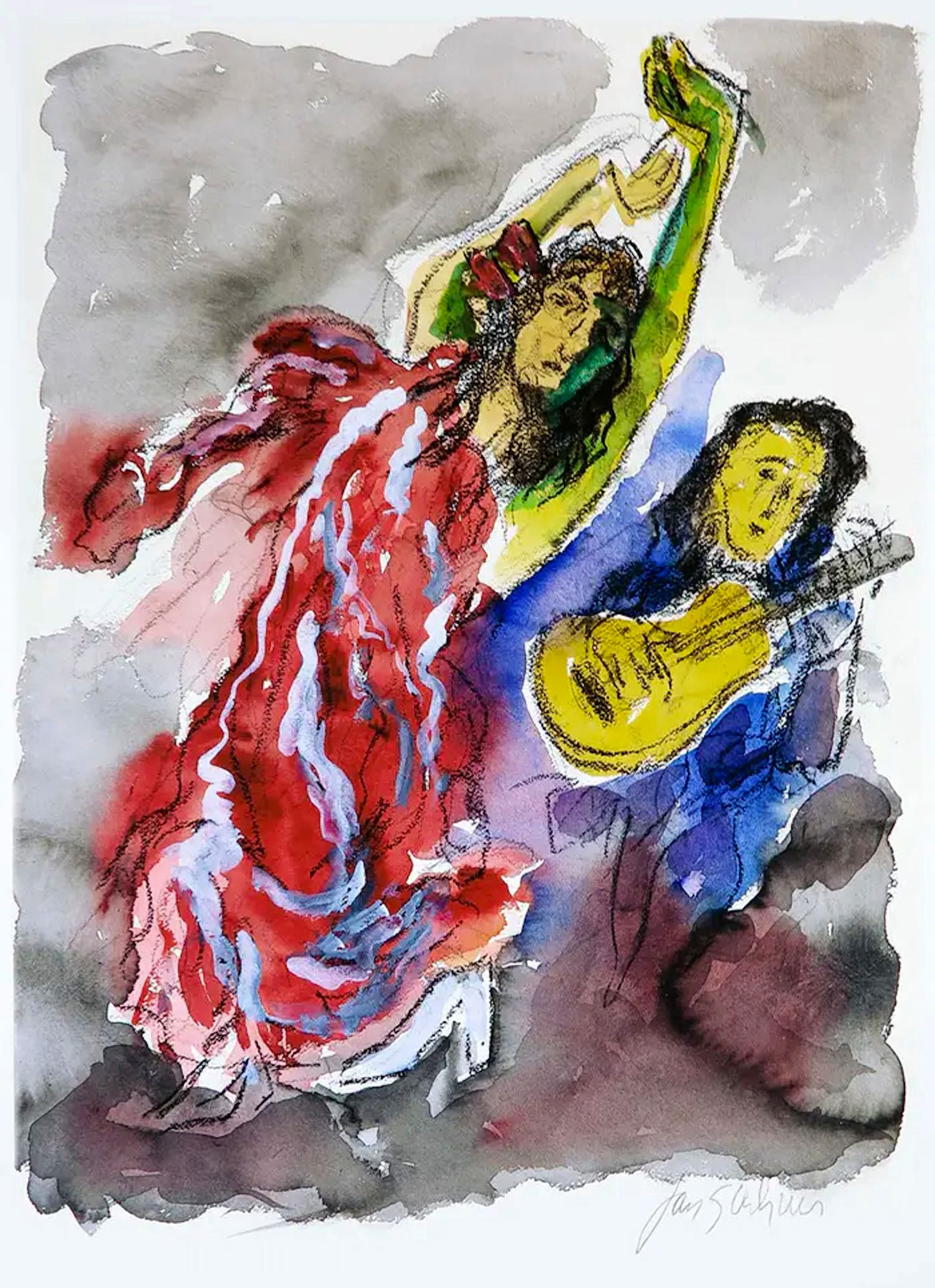 Jan Sierhuis - Giclée, Danseres kopen? Bied vanaf 1!